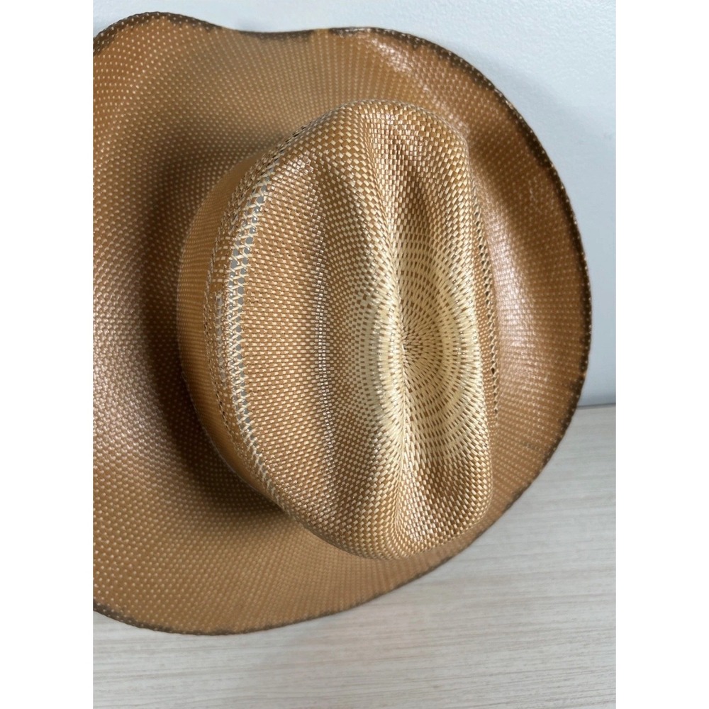 Sombreros Caval 100X Tan Straw Cowboy Cowgirl Hat Rodeo Size 7 3/8 59 Mex Mexico - Picture 9 of 9